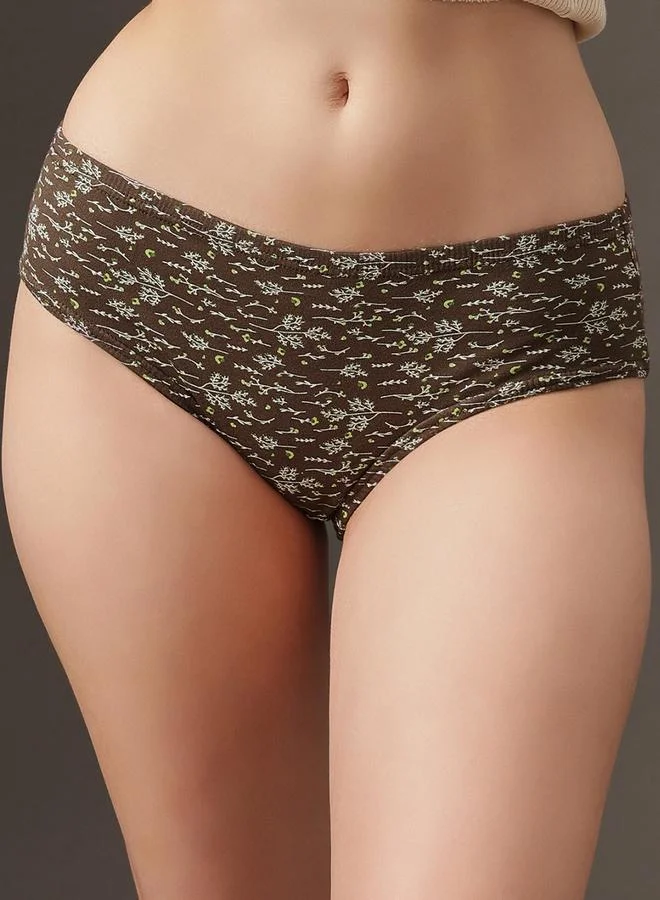 Clovia  Pack of 3 - Mid Waist Printed Hipster Panties 100% Cotton for Women | Best Price UAE